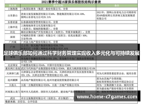 足球俱乐部如何通过科学财务管理实现收入多元化与可持续发展